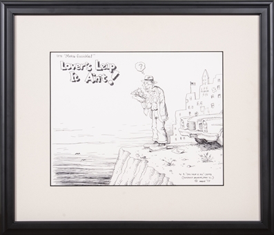 1977 Robert Crumb Original 14 x 11 Sketch "Lovers Leap it Aint!" - JSA